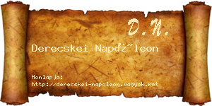 Derecskei Napóleon névjegykártya